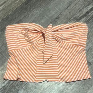 Striped Orange and White Women's Top